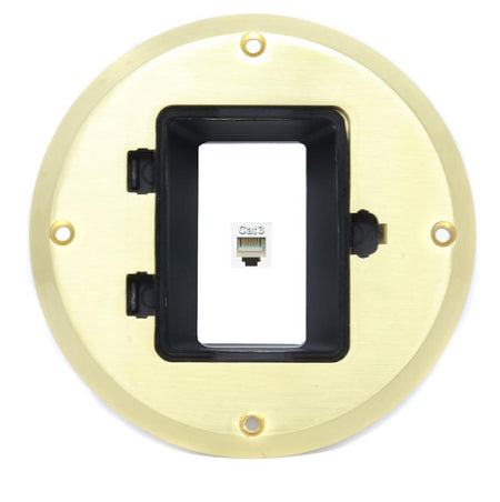 RiteAV 1 Port Phone Jack Wall Plate - Floor Box [Gold-Brass]