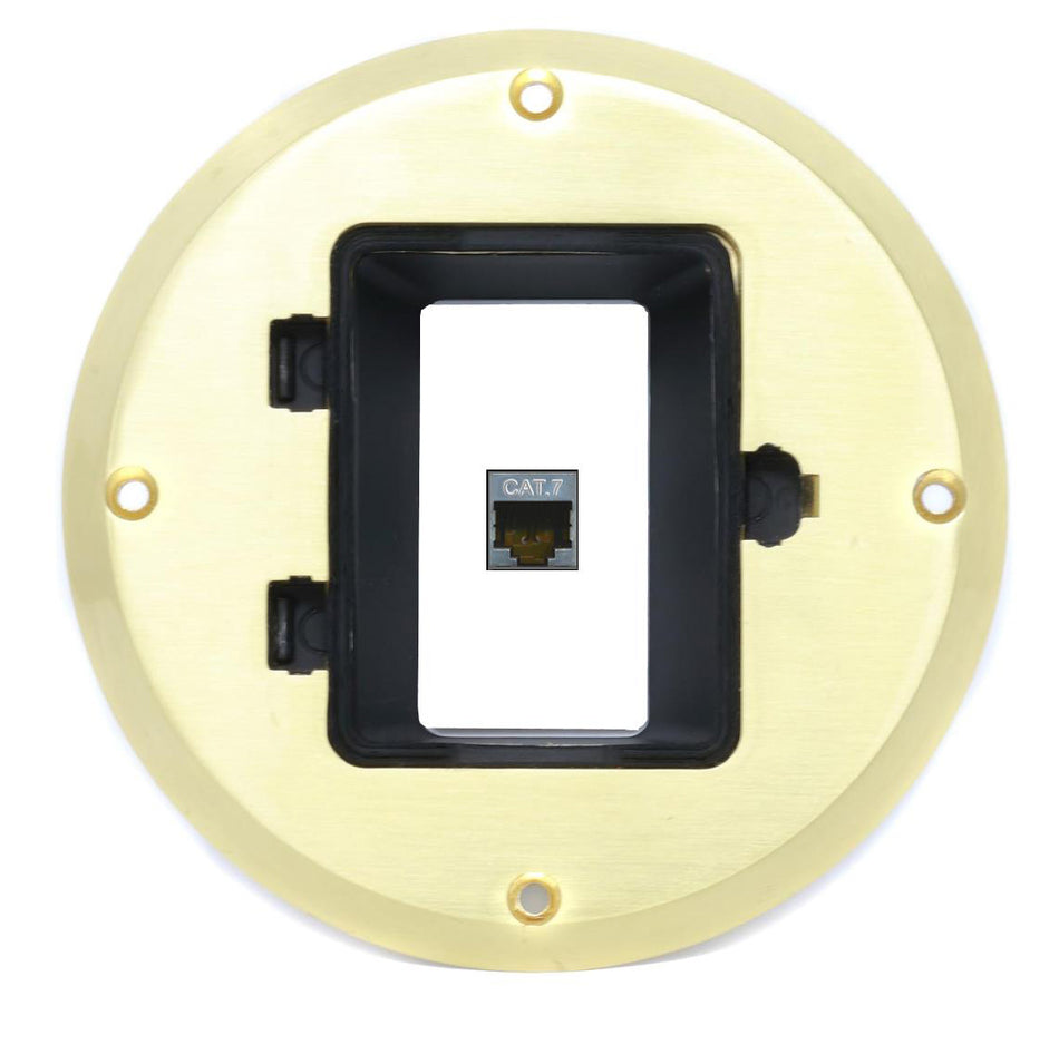 RiteAV 1 Port Cat7 Jack Wall Plate - Floor Box [Gold-Brass]