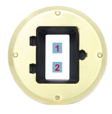 RiteAV Custom 2 Port Wall Plate Floor Box - Floor Box [Gold-Brass]