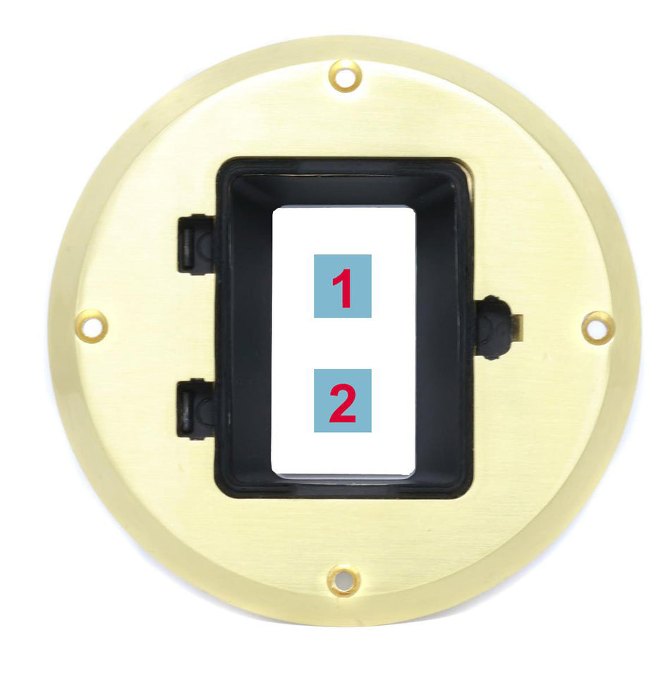 RiteAV Custom 2 Port Wall Plate Floor Box - Floor Box [Gold-Brass]