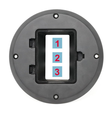 RiteAV Custom 3 Port Wall Plate Floor Box   - Floor Box [Black]