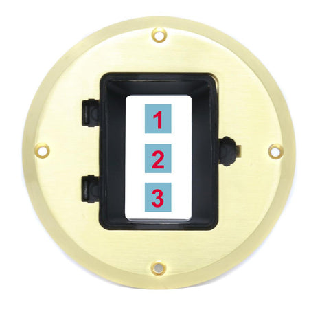 RiteAV Custom 3 Port Wall Plate Floor Box   - Floor Box [Gold-Brass]