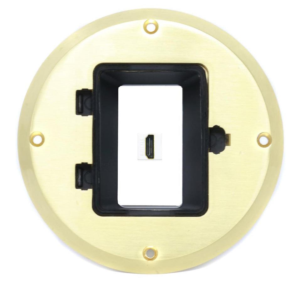 RiteAV 1 Port HDMI Jack Wall Plate - Floor Box [Gold-Brass]