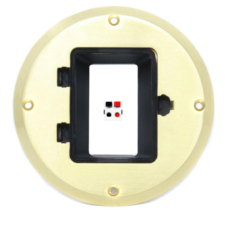 RiteAV 1 Port Speaker Jack Wall Plate - Floor Box [Gold-Brass]