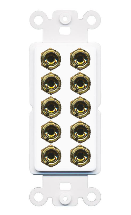 RiteAV 10 Banana 5 Speaker Surround Female Coupler Binding Post Rocker Plate 