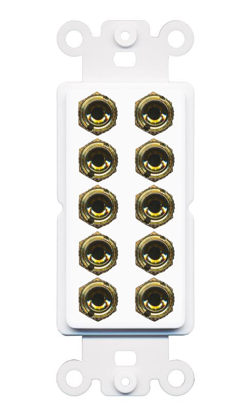 RiteAV 10 Banana 5 Speaker Surround Female Coupler Binding Post Rocker Plate 