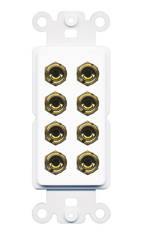 RiteAV 8 Banana 4 Speaker Surround Female Coupler Binding Post Rocker Plate 