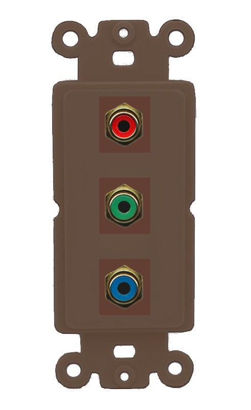 RiteAV 3 x RCA Red-Green-Blue Component Wall Plate - Rocker [Brown/Brown]
