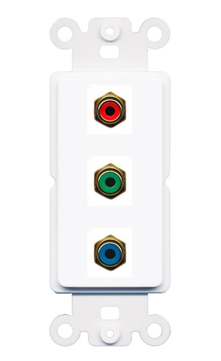 RiteAV 3 x RCA Red-Green-Blue Component Wall Plate - Rocker [White]
