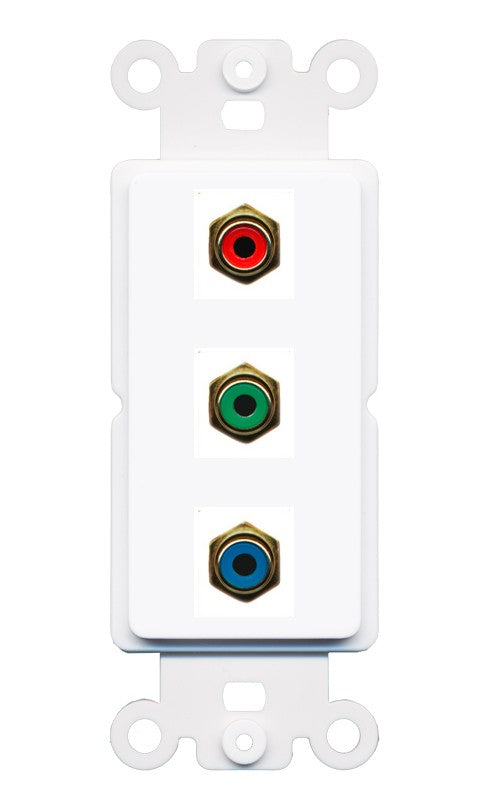 RiteAV 3 x RCA Red-Green-Blue Component Wall Plate - Rocker [White]