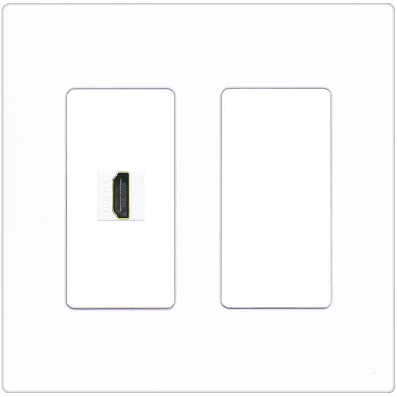 RiteAV HDMI Wall Plate 1 Port - 2 Gang [Screwless White]