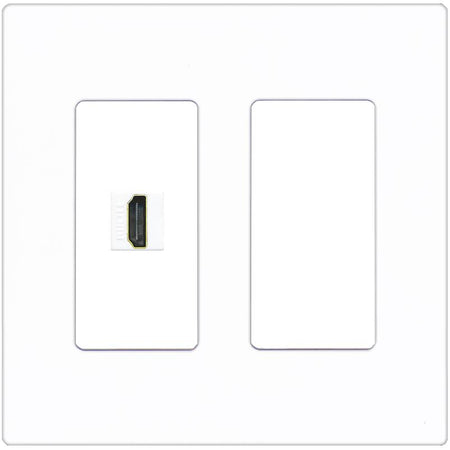 RiteAV HDMI Wall Plate 1 Port - 2 Gang [Screwless White]