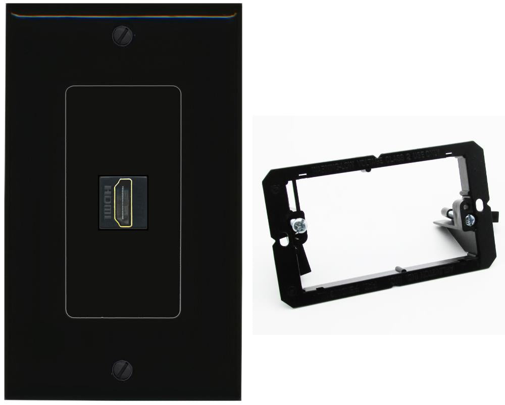 RiteAV HDMI Wall Plate 1 Port - Bracket [Black/Black]