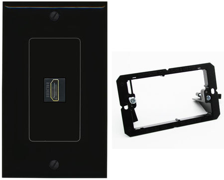 RiteAV HDMI Wall Plate 1 Port - Bracket [Black/Black]