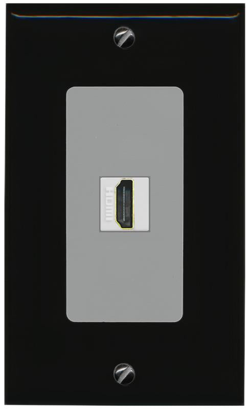 RiteAV HDMI Wall Plate 1 Port - 1 Gang [Black/Gray]