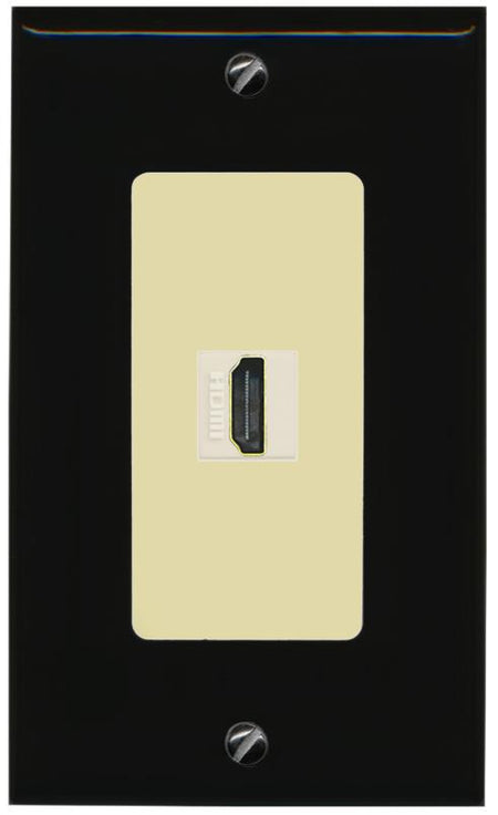 RiteAV HDMI Wall Plate 1 Port - 1 Gang [Black/Ivory]