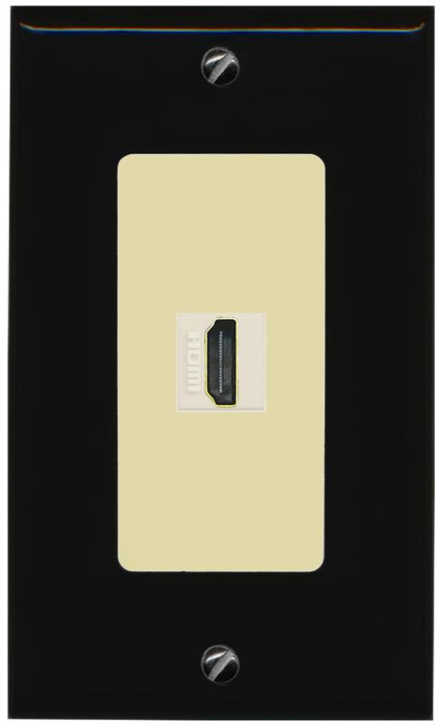 RiteAV HDMI Wall Plate 1 Port - 1 Gang [Black/Ivory]