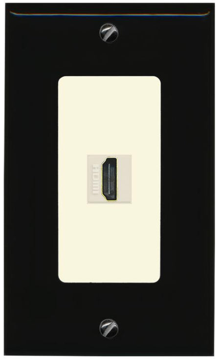 RiteAV HDMI Wall Plate 1 Port - 1 Gang [Black/Light-Almond]