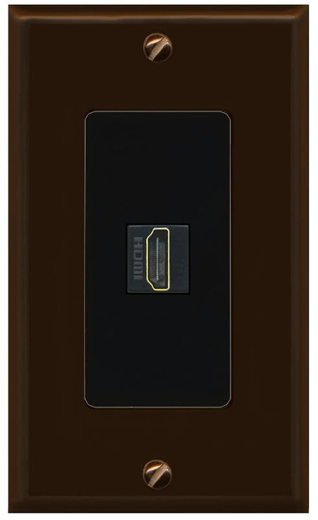 RiteAV HDMI Wall Plate 1 Port - 1 Gang [Brown/Black]