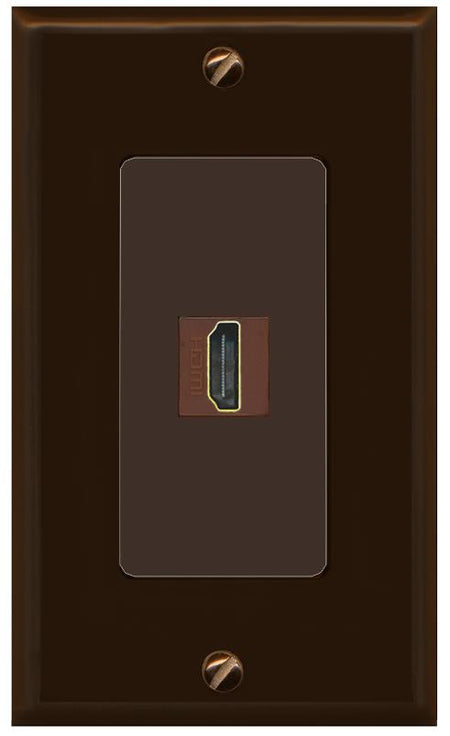 RiteAV HDMI Wall Plate 1 Port - 1 Gang [Brown/Brown]