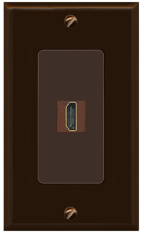 RiteAV HDMI Wall Plate 1 Port - 1 Gang [Brown/Brown]