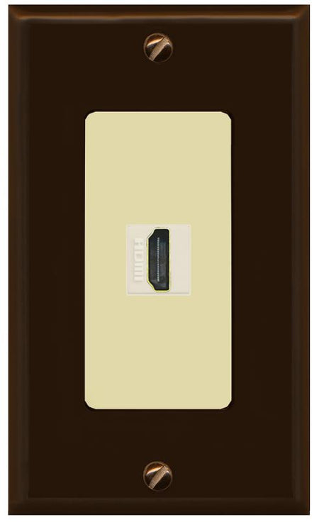 RiteAV HDMI Wall Plate 1 Port - 1 Gang [Brown/Ivory]