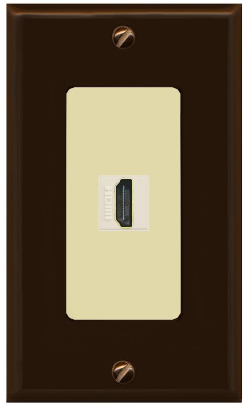 RiteAV HDMI Wall Plate 1 Port - 1 Gang [Brown/Ivory]