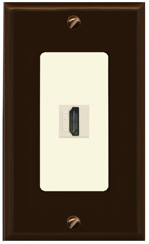 RiteAV HDMI Wall Plate 1 Port - 1 Gang [Brown/Light-Almond]