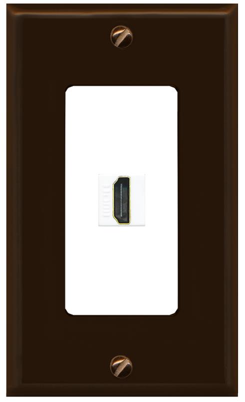 RiteAV HDMI Wall Plate 1 Port - 1 Gang [Brown/White]