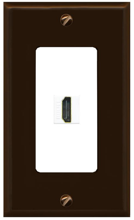 RiteAV HDMI Wall Plate 1 Port - 1 Gang [Brown/White]