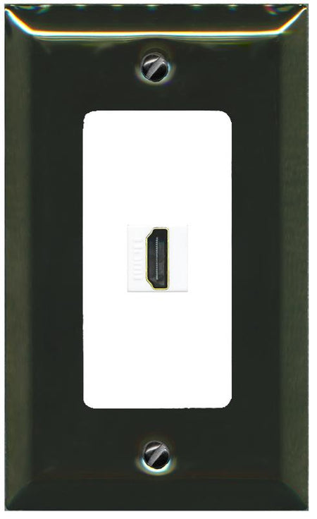 RiteAV HDMI Wall Plate 1 Port - 1 Gang [Brass/White]