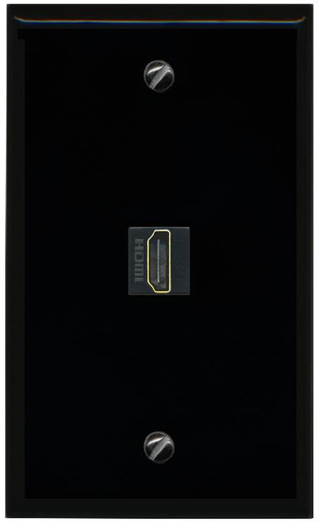 RiteAV HDMI Wall Plate 1 Port - Flat [Black/Black]