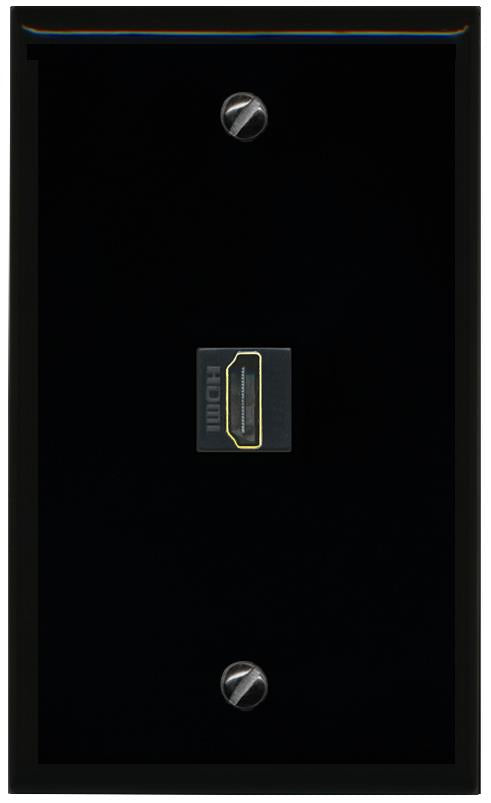 RiteAV HDMI Wall Plate 1 Port - Flat [Black/Black]