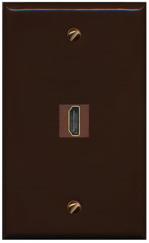 RiteAV HDMI Wall Plate 1 Port - Flat [Brown/Brown]