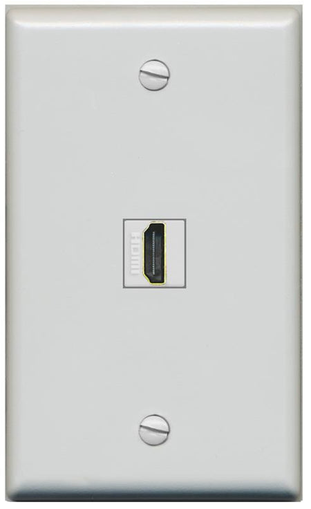 RiteAV HDMI Wall Plate 1 Port - Flat [Gray/Gray]