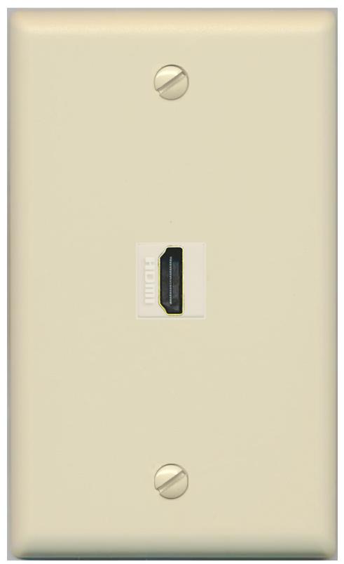 RiteAV HDMI Wall Plate 1 Port - Flat [Ivory/Ivory]