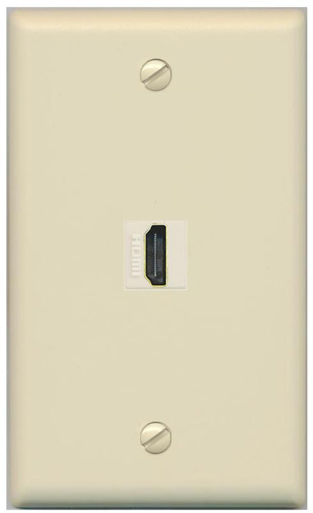 RiteAV HDMI Wall Plate 1 Port - Flat [Ivory/Ivory]