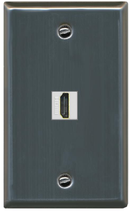 RiteAV HDMI Wall Plate 1 Port - Flat [Stainless Steel]