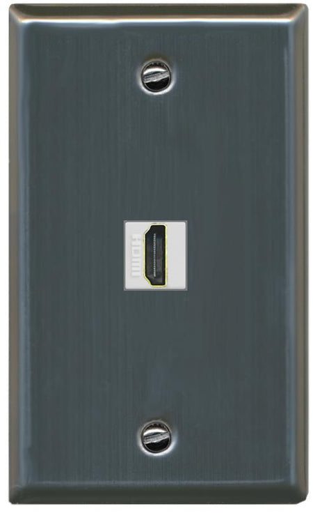 RiteAV HDMI Wall Plate 1 Port - Flat [Stainless Steel]