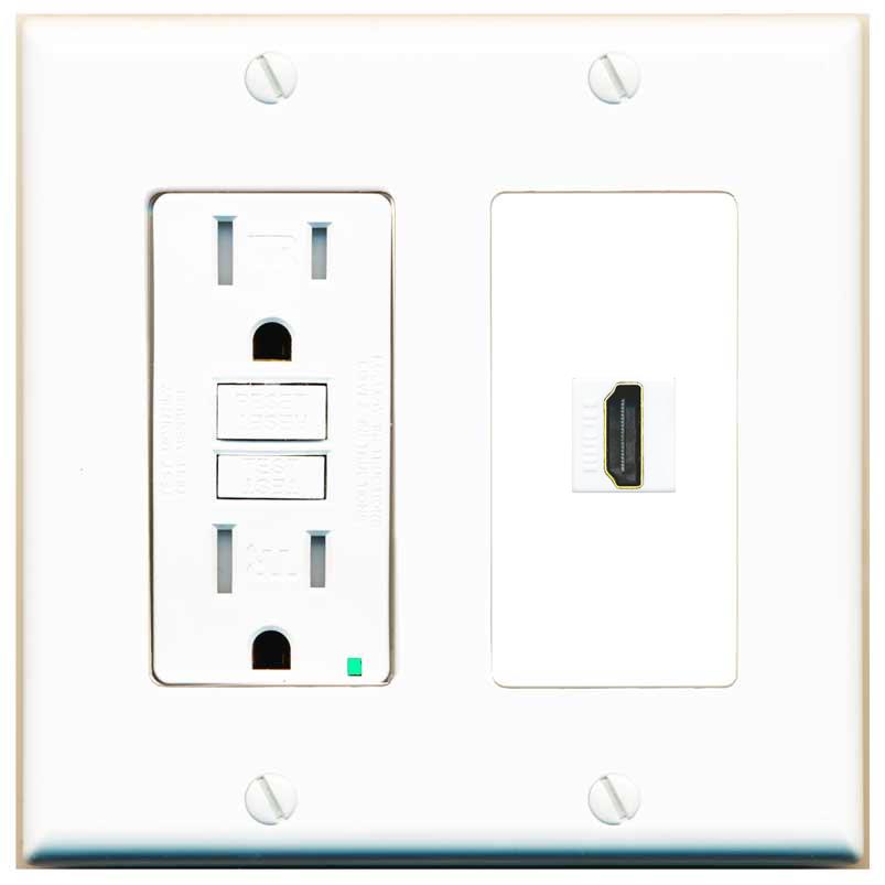 RiteAV HDMI Wall Plate 1 Port - GFCI [White]