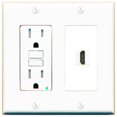 RiteAV HDMI Wall Plate 1 Port - GFCI [White]