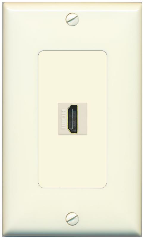 RiteAV HDMI Wall Plate 1 Port - 1 Gang [Light-Almond]