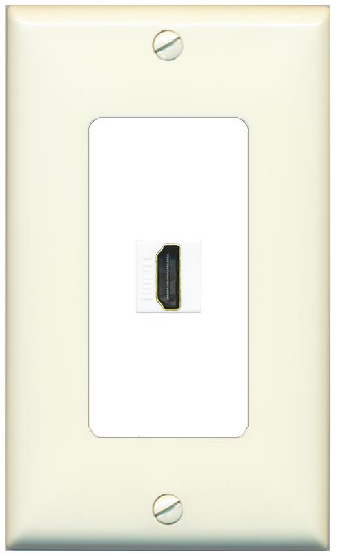 RiteAV HDMI Wall Plate 1 Port - 1 Gang [Light-Almond/White]