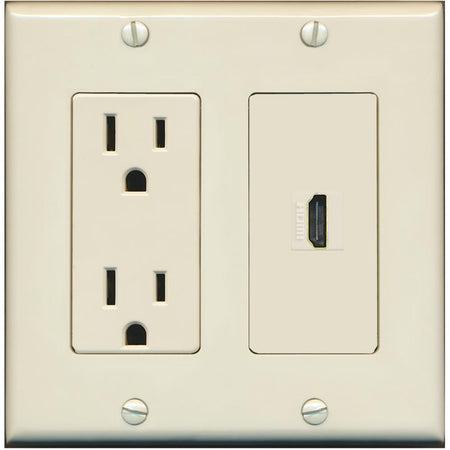 RiteAV HDMI Wall Plate 1 Port - Outlet [Light-Almond]
