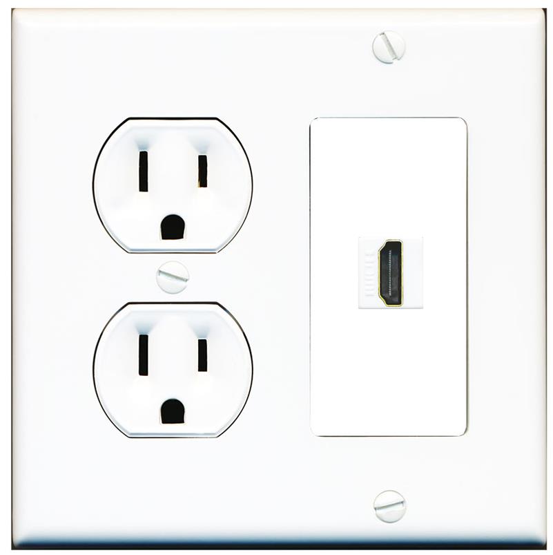 RiteAV HDMI Wall Plate 1 Port - Round Outlet [White]