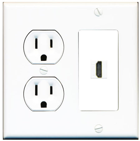 RiteAV HDMI Wall Plate 1 Port - Round Outlet [White]