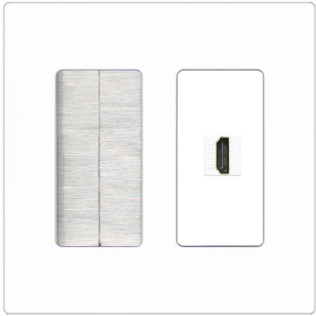 RiteAV HDMI Wall Plate 1 Port - Brush [Screwless White]