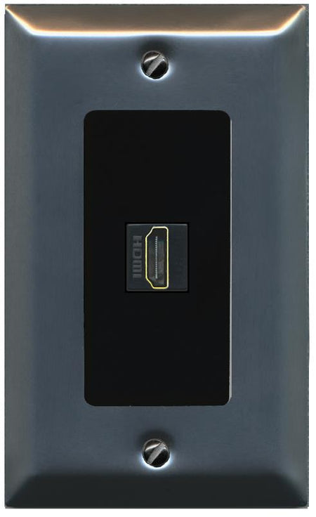 RiteAV HDMI Wall Plate 1 Port - 1 Gang [Stainless/Black]