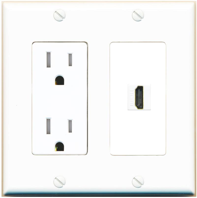 RiteAV HDMI Wall Plate 1 Port - Tamper-Res [White]