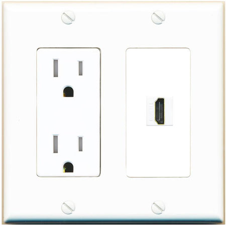 RiteAV HDMI Wall Plate 1 Port - Tamper-Res [White]